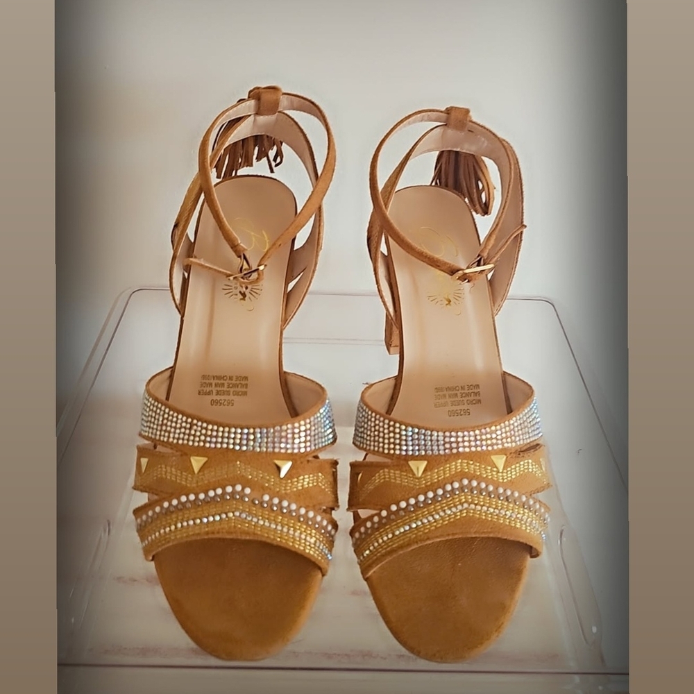 Beacon Gold and Tan Strappy Sandals